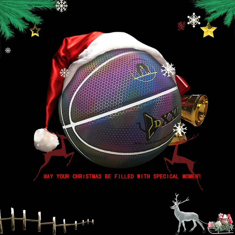 Прямая поставка, светящийся уличный резиновый баскетбольный мяч из полиуретановой резины, светящийся Радужный светильник, тренировочное спортивное оборудование