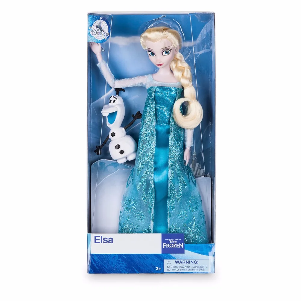 Original DISNEY Store Frozen princess Elsa Classic princess Doll with Olaf Figure toys For children gift