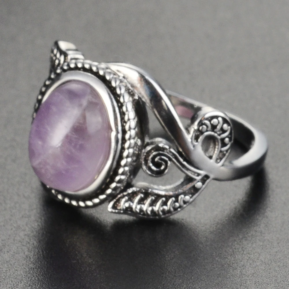 Светильник пурпурный халцедон кольца для женщин красивый Винтажный стиль ювелирные изделия для женщин пожилых дам ювелирные изделия подарок
