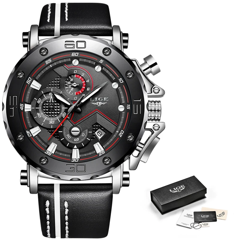 2019 LIGE New Mens Watches Top Brand Luxury Military Sports Watch Men's Waterproof Quartz Watch Male Clock Relogio Masculino+Box