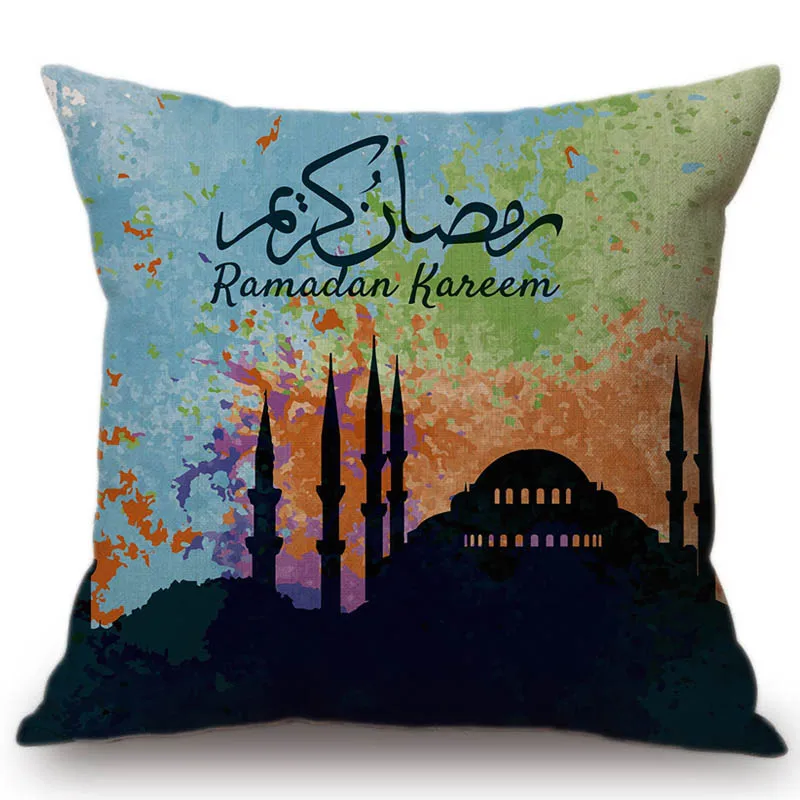 Us 7 39 13 Off 2018 New Muslim Ramadan Decoration Throw Pillow Case Mosque Dubai Middle East Home Decor Cotton Linen Cushion Cover 45x45cm In