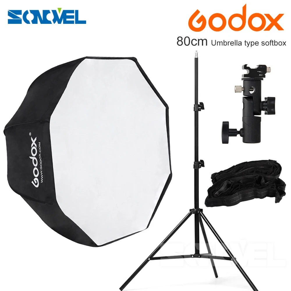 Best place to buy Price of  Godox 80cm octagon honeycomb grid umbrella softbox Light stand umbrella Hot shoe bracket kit for Fl