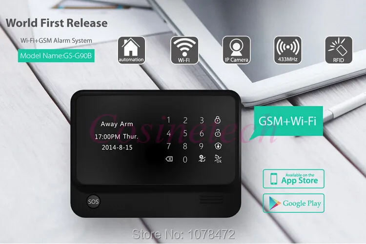 Latest G90B PLUS Smart home alarm systemIOS&Android APP controlled multi-language GSM Wifi 3G Alarm system with 8 wired zones