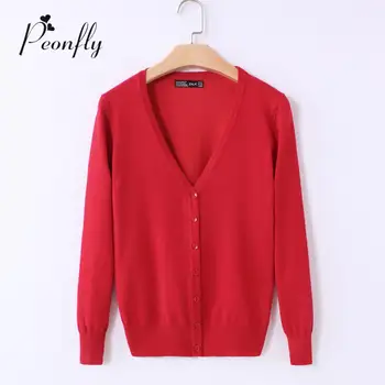 

20 Solid Colors new Sweater Women Cardigan Knitted Sweater Coat Long Sleeve Crochet Female Casual V-Neck Woman Cardigans Tops