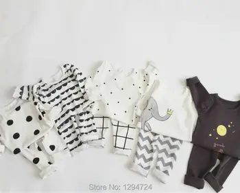 

KIDS elephant print baby boy clothes t shirts+ PANTS 2 pcs clothing sets kikikids baby girl clothes pajama sets PAJAMA SET