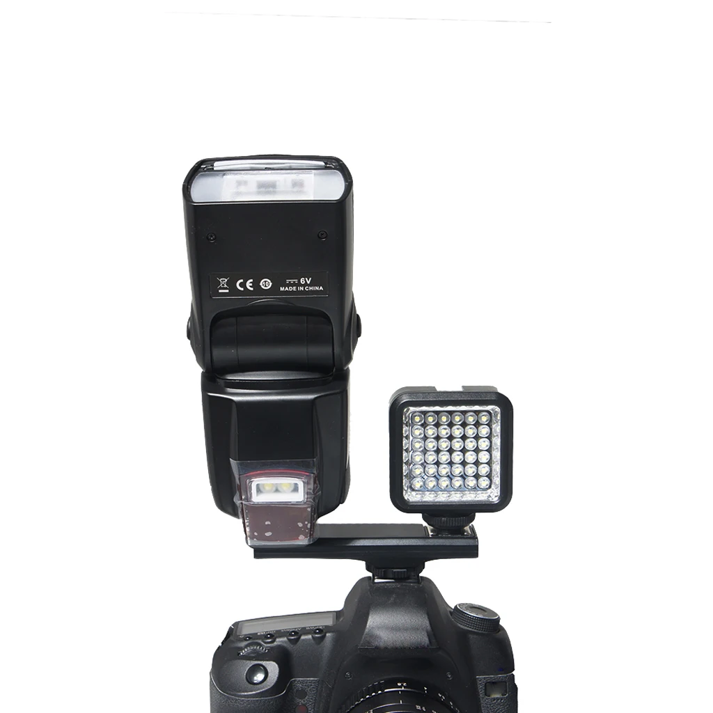 

WANSEN WS-560 Flash Speedlight + Dual Hot Shoe Bracket + 49-LED Video Light for DSLR Camera
