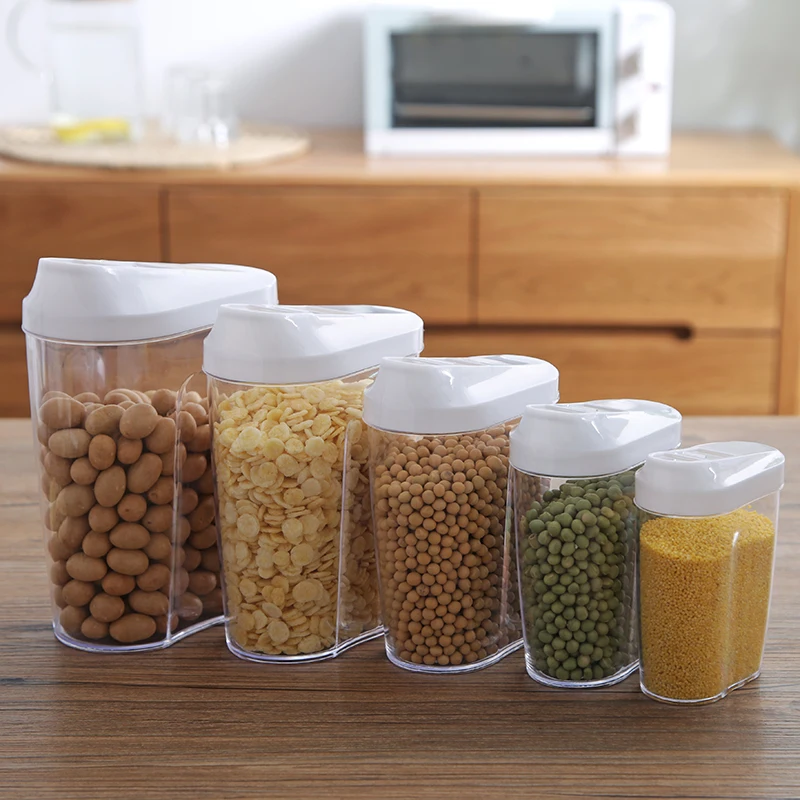 

5PCS Home Whole Grains Sealed Can Refrigerator Storage Box Plastic Kitchen Food Storage Box Set WF710212