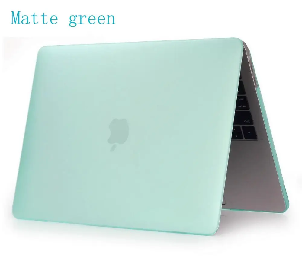 Кристальный \ матовый чехол для Apple Macbook Air Pro retina 11 12 13 15, для Mac book Air 13 A1466 air с сенсорной панелью A1932 - Цвет: Matte green