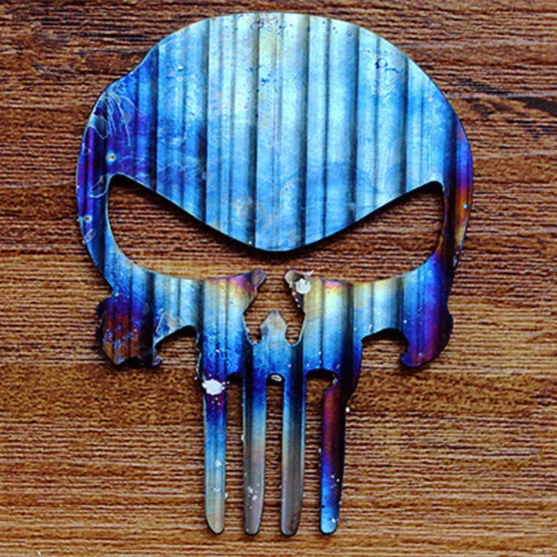 Liga de Titânio Adesivos de Metal Adesivos de Carro Forma Punisher Enferrujado Corroído Edc Telefone Adesivos Decorativos Acessórios 1pc Não 15 Adesivos de Carro Adesivos Decorativos Acessórios
