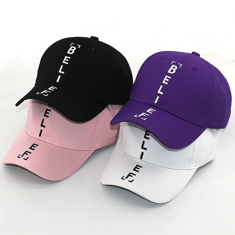 

Fashion summer cap women men BELIEF embroidery baseball caps cotton adjustable sports snapback hat hip hop hiking hats all match