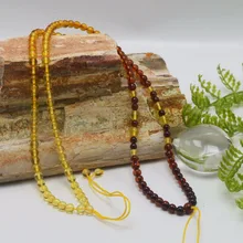 Натуральный Прибалтики янтарь Свободные Круглые бусины ожерелье 4 мм Длина 50 см