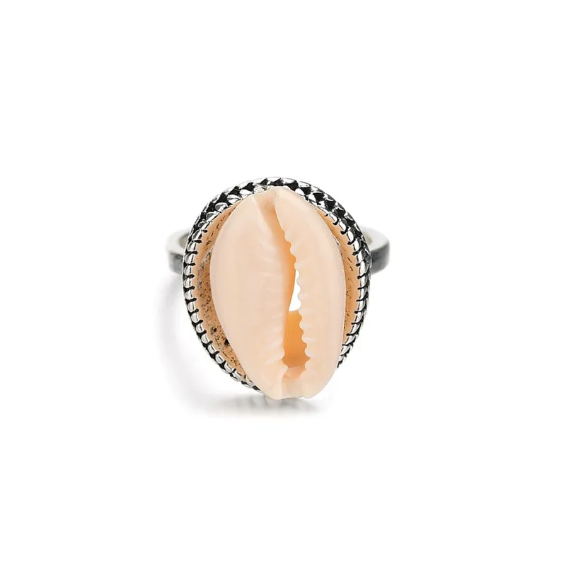 

Bohemian Antique Silver Shell Ring Midi Finger Knuckle Rings for Women Summer Beach Jewelry Accessories Wedding Bride Jewelry