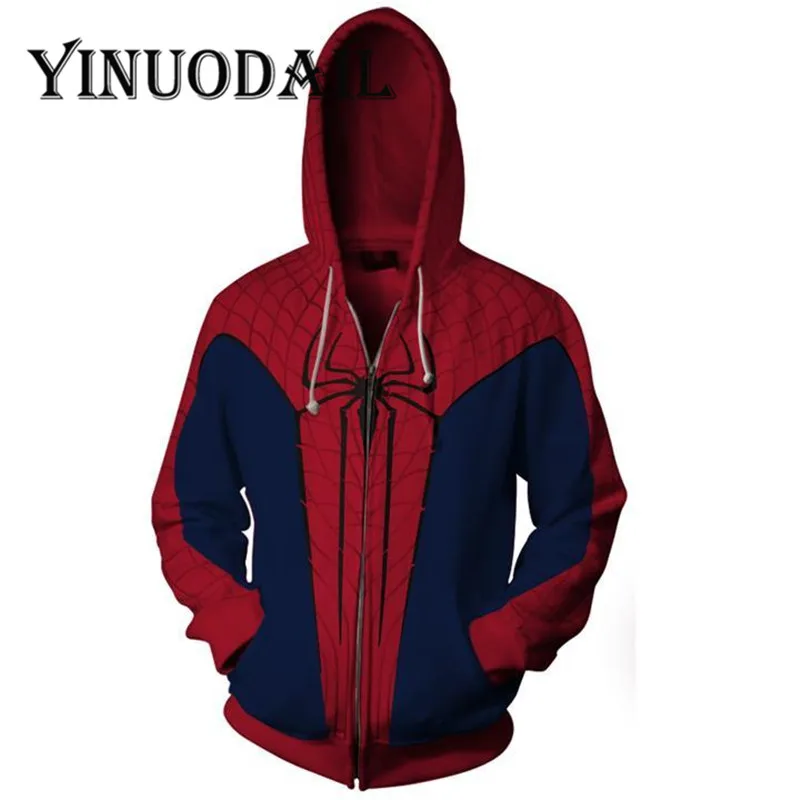 

Fans Made Marvel Spiderman 3D Sweatshirts for Men Erkek Sweatshirt Street Wear Long Sleeve Cosplay Zip Up Jackets