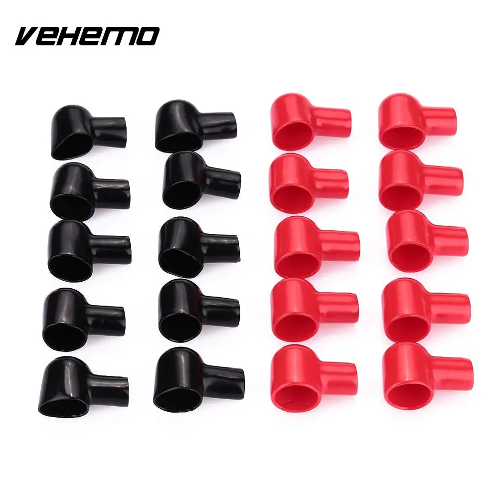 20Pcs Terminal Boots Round Black Red Battery Insulating Covers Rubber