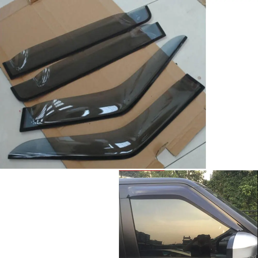 4pcs/set Window Body Side Deflector Guards Sun Rain Visor Shield Cover For LR4 LR3 2009-2015 Car Styling Auto Accessories