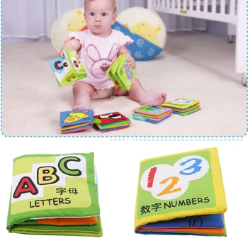 

New Hot Sale Soft Development Cloth Baby Books Fun Rattle Teether Infant Toddlers Early Education Developmental Toy Best Gift