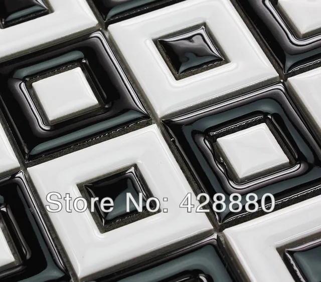 Czarne I Białe Płytki Ceramiczne Płytki Podłogowe Porcelany Naklejki