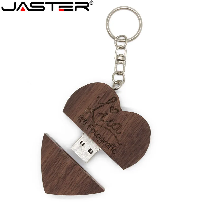 JASTER 4 ГБ до 32 Гб деревянное сердце на заказ DIY логотип USB 2,0 память USB флеш-накопитель(более 10 штук Бесплатный логотип