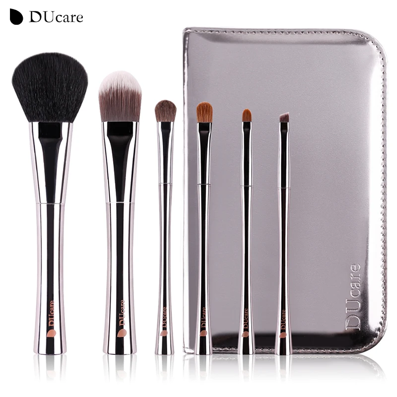 

DUcare 6pcs makeup brush professional make up brush set with high quality luxury bag make up brushes with bag free shipping