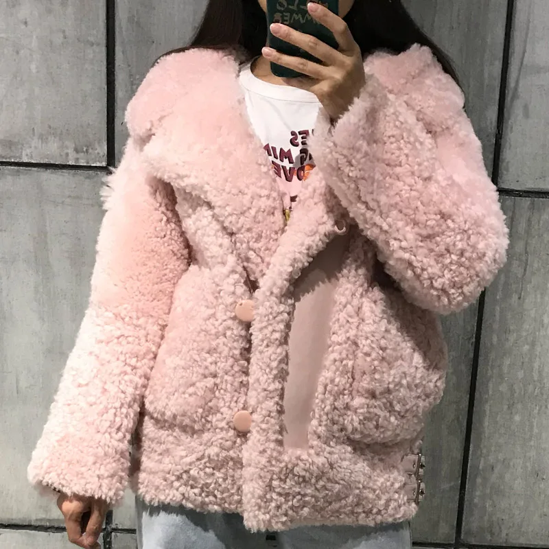 

ladies suede jacket women lamb fur jacket hooded