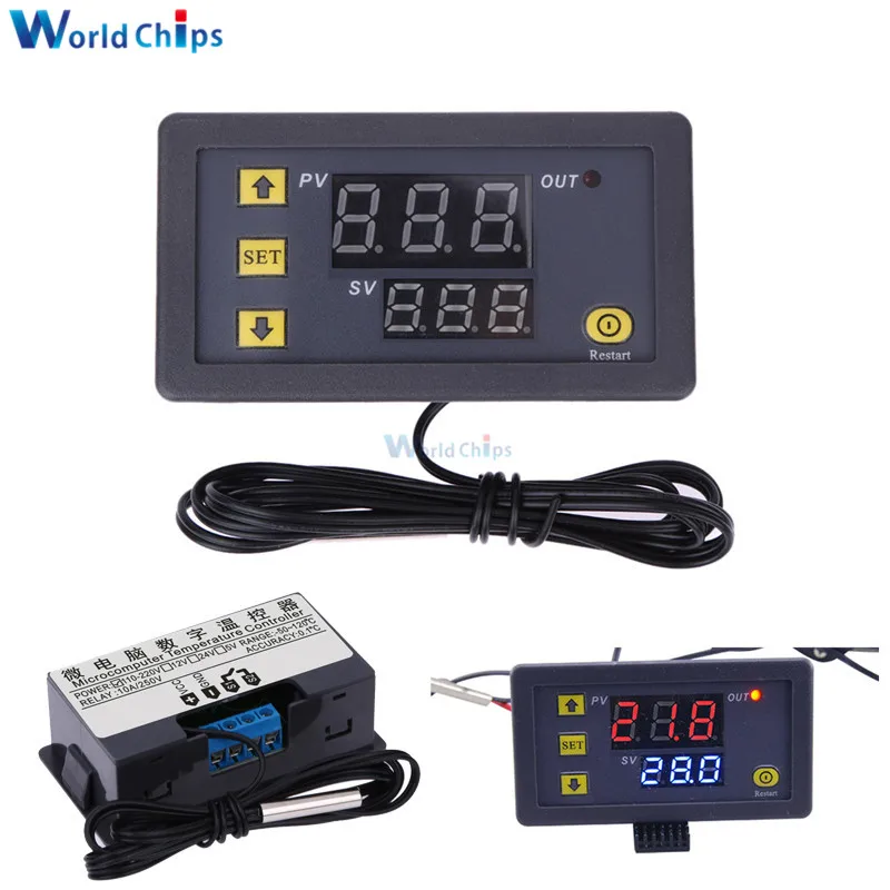 

W3230 AC 110V-220V DC12V 24V Digital Thermostat Temperature Controller Regulator Heating Cooling Control Instruments LED Display