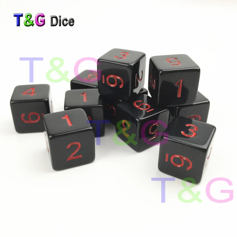 

Amazing Polyhedral Digital Dices Set Opaque Black X Red Dots D4/D6/D8/D10/D10%/D12/D20 for Winner of RPG/Board Game/as Gift
