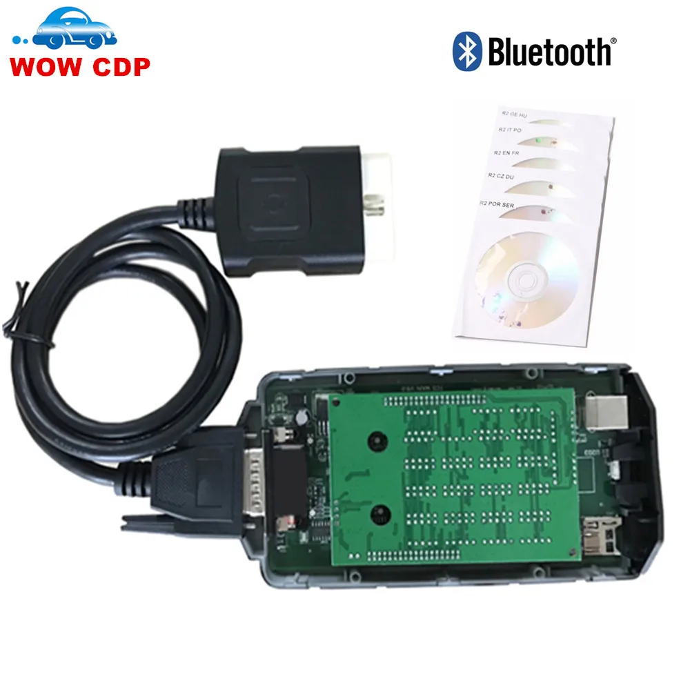 

With Green PCB board ! New vd tcs cdp pro with bluetooth V5.008 R2 cars trucks diagnostic tool working better quality