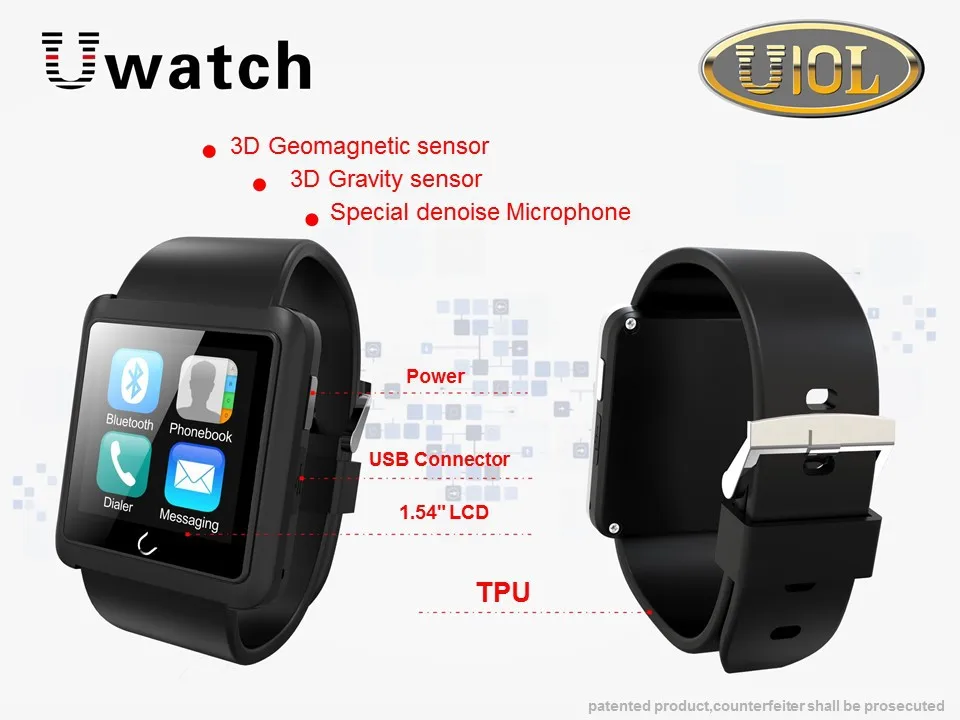 U Watch U10L Bluetooth Smart Watch Android iOS Phone Call Activity Tracker Sport Pedometer Anti lost