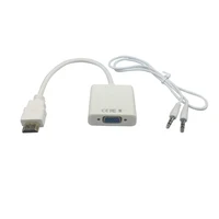 Wholesale HDMI VGA Adapter With Audio Raspberry pi 3 HDMI to VGA Converter adapter Cable Suport 1080P HDTV Displayer for PC