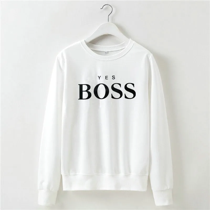  Women's sweatshirt 2019 autumn hoodie and winter new dress women boss letter print hoodie long slee