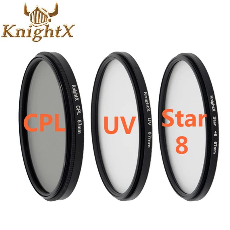 KnightX 52 мм 58 мм 67 MC UV CPL ND фильтр для Nikon canon 1200D D3100 D3200 D5200 d3300 100d d7100 D5100dslr аксессуары для камеры