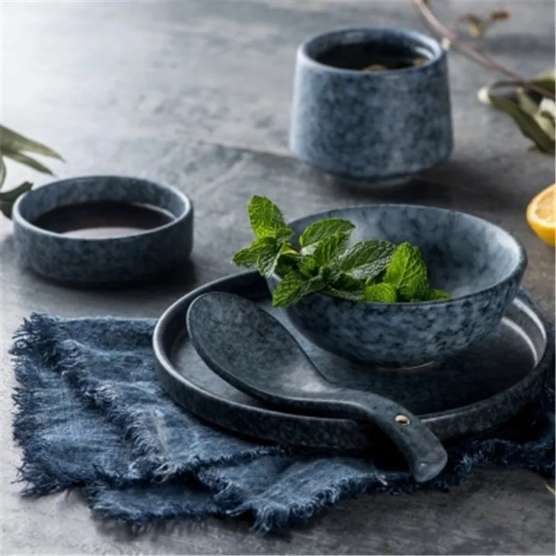 

NIMITIME Western Style Ceramic Rice Bowl Noodle Salad Bowl Deep Plate Sirloin Dish Sauce Dish Rice Tableware Spoon Tea Cup