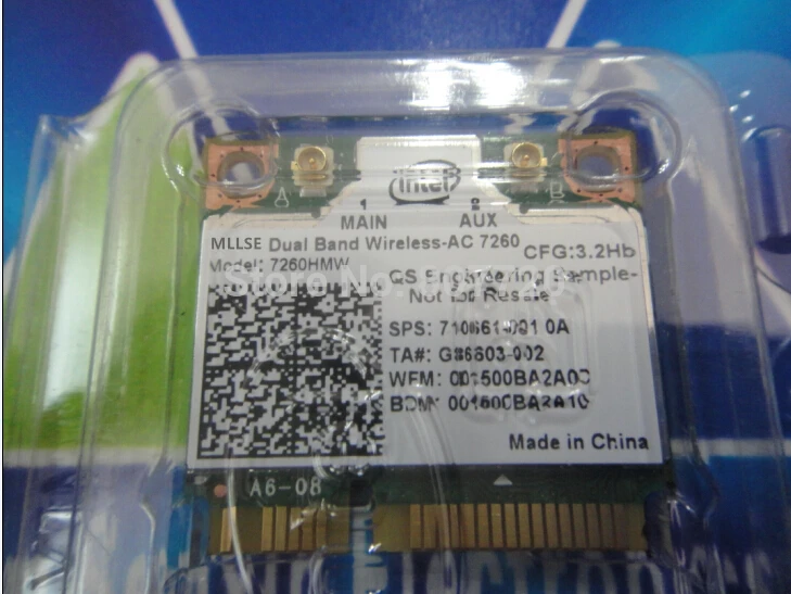 

New Card for Intel Dual Band Wireless-AC 7260 7260HMW 802.11ac MINI PCI-E Card 2.4G/5G Dual Band 2x2 WiFi + Bluetooth 4.0