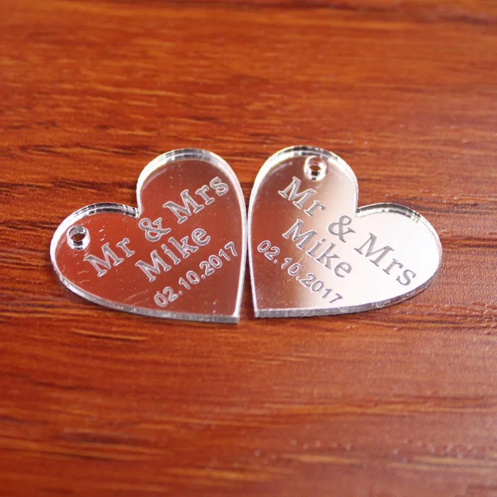 Personalized MR & MRS Surname Love Heart Wedding Table Decor Favors Customized,Surname Love Heart Wedding Table Decoration Favors4