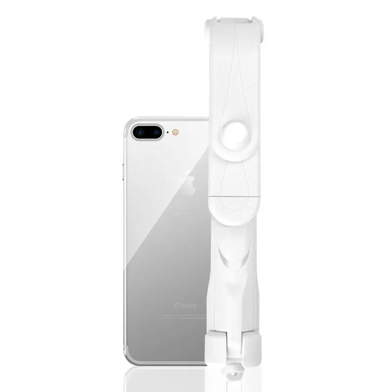 360 градусов вращения беспроводной Bluetooth селфи палка мини штатив выдвижной монопод для iPhone samsung Xiaomi HuaWei смартфон - Цвет: Белый