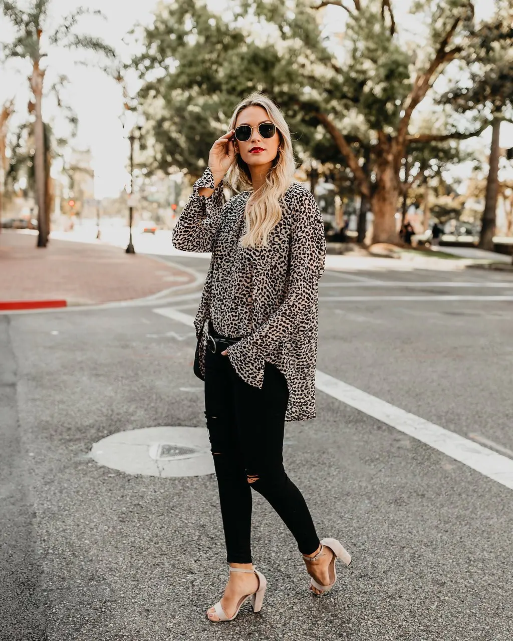026 Work Wear Office Blouse Women Shirt Top Flare Long Sleeve 2018 V Neck Casual Sexy Leopard Blouse Plus Size Elegant Blusas Mujer 3