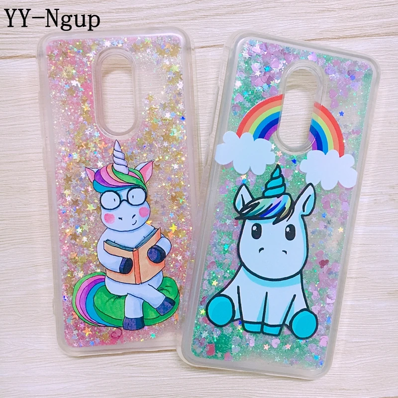 

Xiaomi Redmi 5 Plus Case Cover Funny Unicorn Liquid Quicksand Phone Case on for Funda Xiaomi Redmi Note 4 4x Xiomi 5 Plus Case