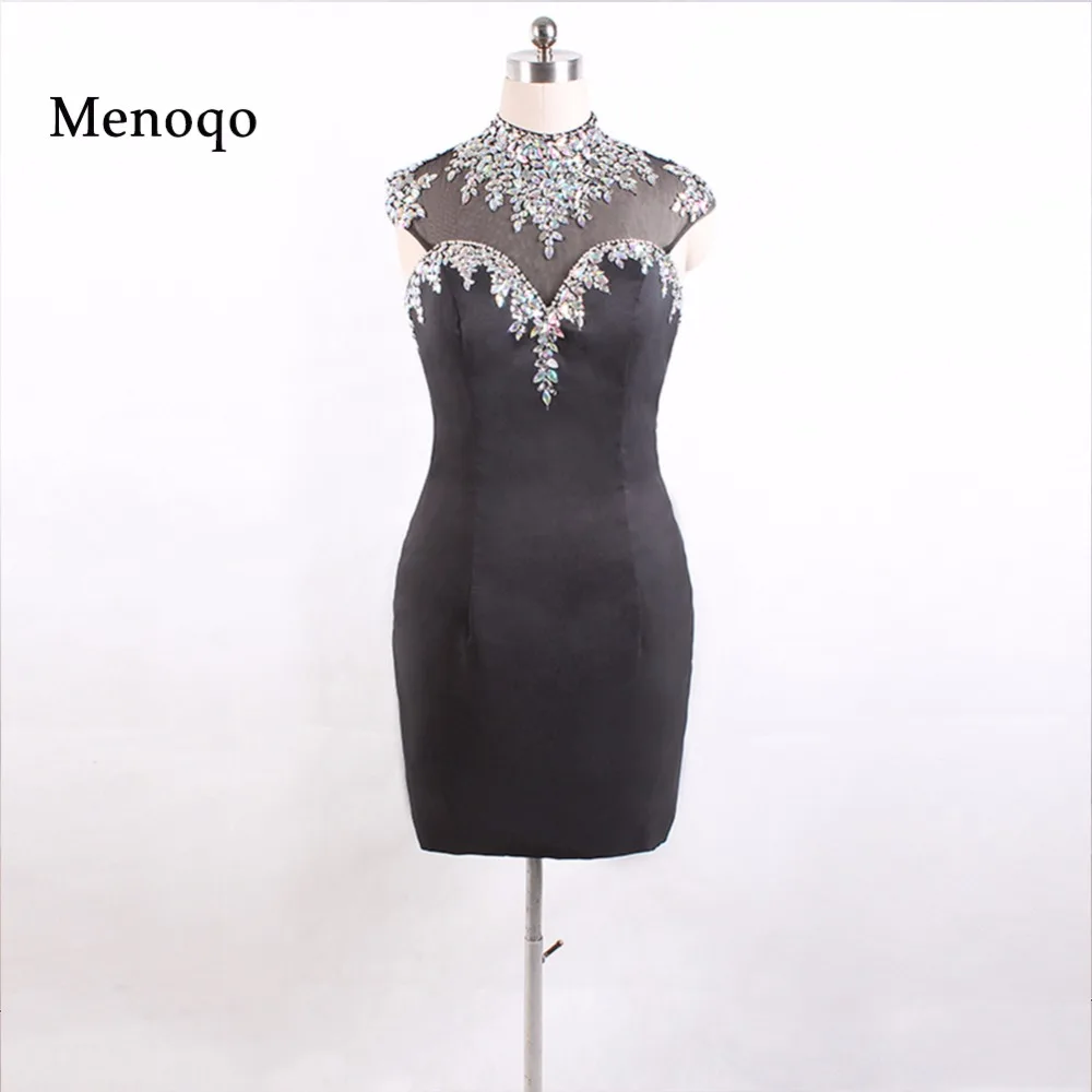 

Luxury Short Cocktail Dresses 2019 Real Beaded Black Robes Courte de Cocktail Gowns