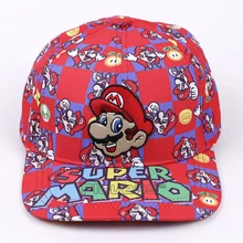 Супер Марио Bros модная бейсбольная кепка Марио вышивка мультфильм мальчики мужские солнцезащитные шляпы плоские бейсболки