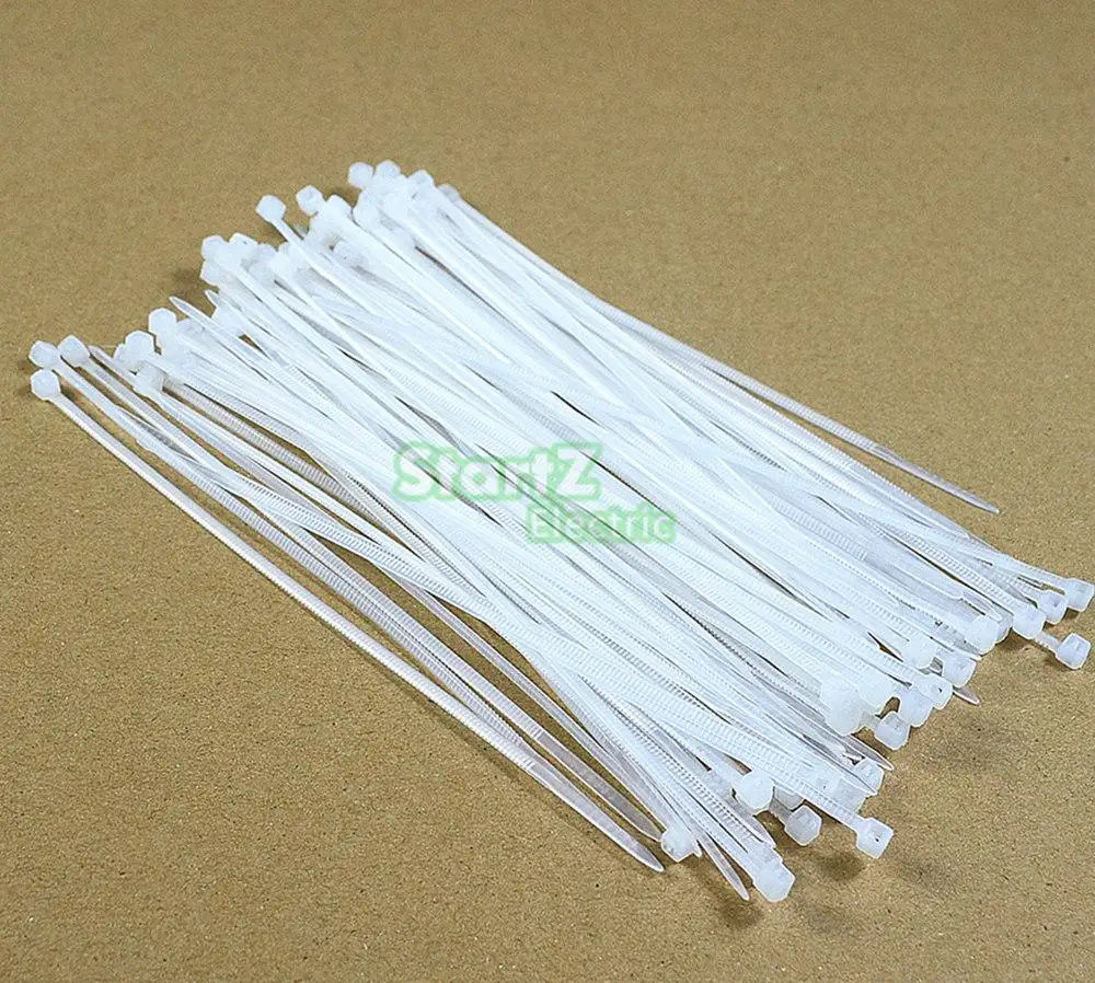Самоблокирующиеся Кабельные стяжки Nylon66 250/500 шт. белые 5x (150200250300350400450500) мм