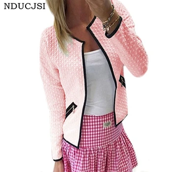 

NDUCJSI Casual Coats Female Clothes Autumn Outwear Women Coat Fashion Ladies Retro Zipper Up Pockets Open Stitch S-4XL Jackets
