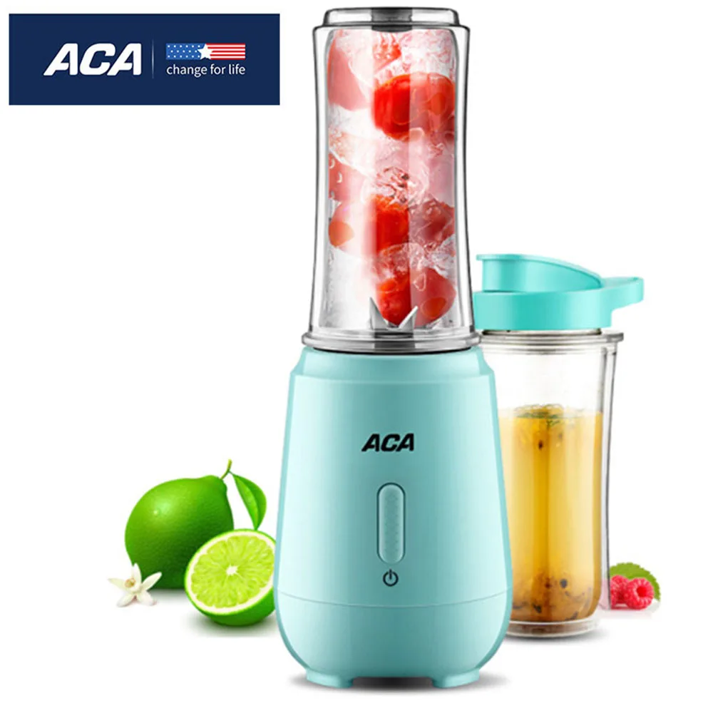 

ACA Electric Fruits Vegetables Blender Mini Portable Juicer with Double material for Household Smoothie Mixer 400ml AF-BD250A