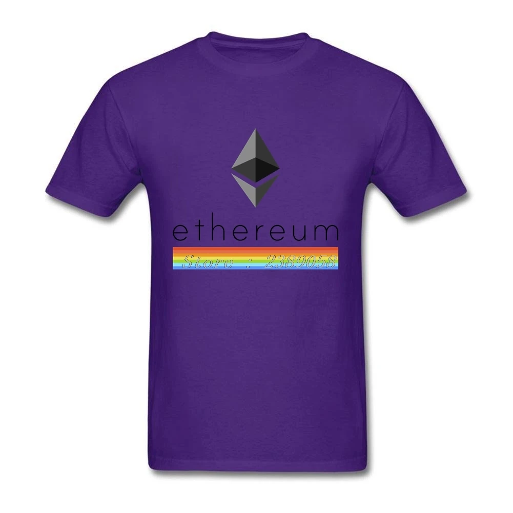 Hip Hop Men Tee Shirts Ethereum Logo T-Shirt Cryptocurrency Cool Plus Size Short Sleeve Man T shirt