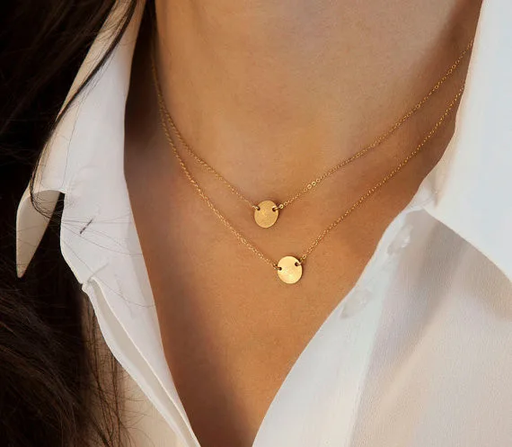 Gold Double Strand Necklace Gold 