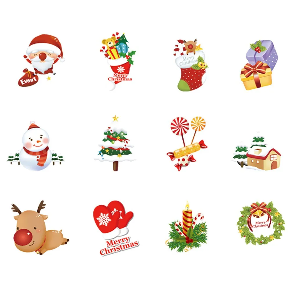 4 قطعة/المجموعة عيد الميلاد سانتا كلوز القابل للإزالة جدار ملصقا الزينة جدار الزجاج نافذة الديكور لغرفة النوم مكتب متجر ديكور المنزل