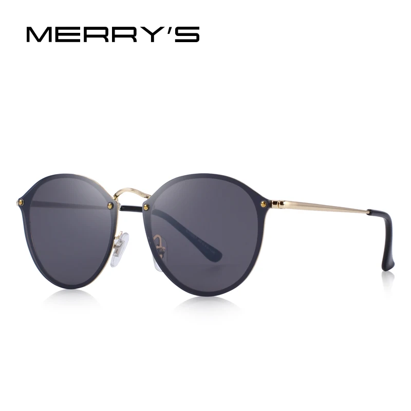 MERRYS Дизайнерские мужские/женские классические ретро овальные солнцезащитные очки УФ-защита S6308 - Цвет линз: C01 Black