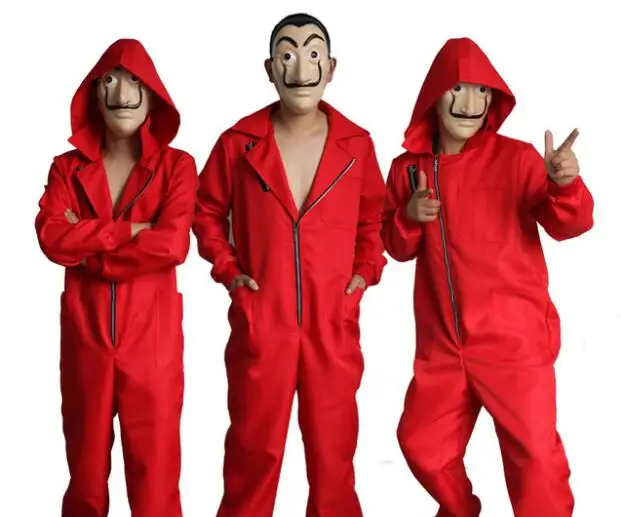 

Salvador Dali Movie Costume Money Heist The House of Paper La Casa De Papel Adult Cosplay Halloween Party Costume with Face Mask