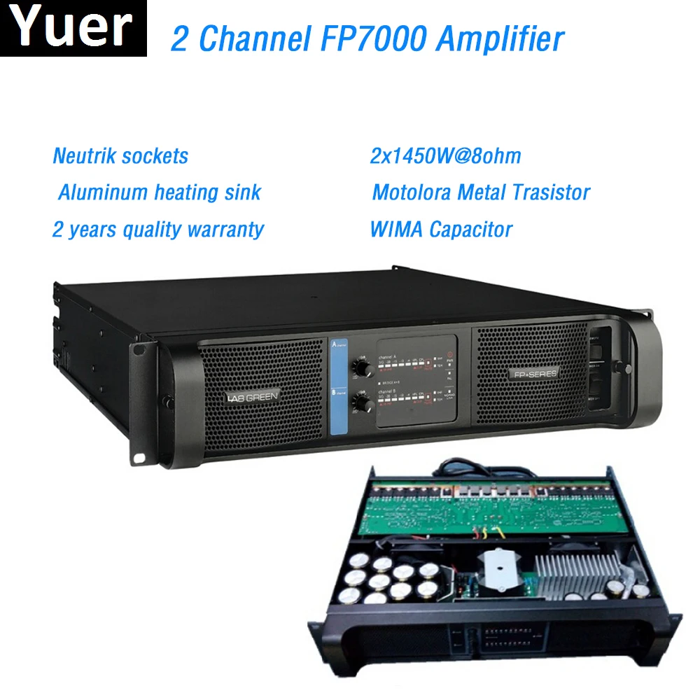2 канальный усилитель FP7000 линейный массив 2x1450W @ 8ohm мощности профессиональный