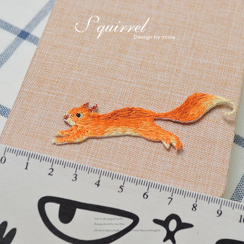 Loving squirrel cartoon badge clothes Embroidered Iron on Sew on Patch