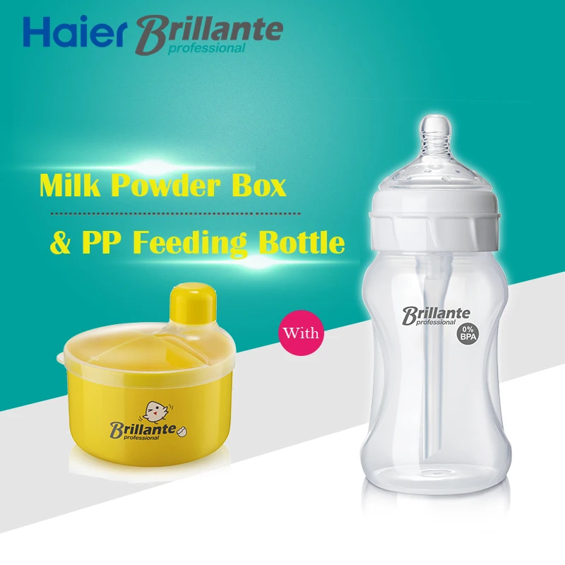 Haier Brillante BPA Free PP Feeding Bottle Original Milk Powder Storage Box Set For 6m Baby